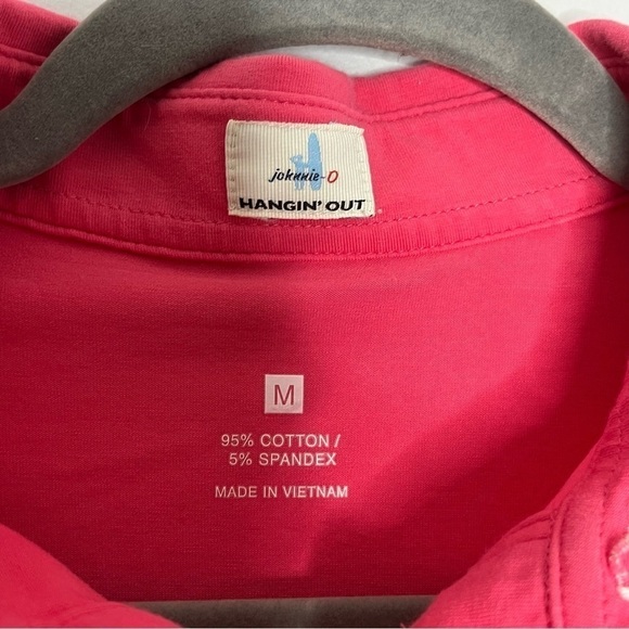 Johnnie-O Size Medium Hangin' Out Pink Stretch Pocket Polo - Picture 3 of 4